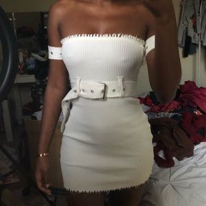 White belt dress